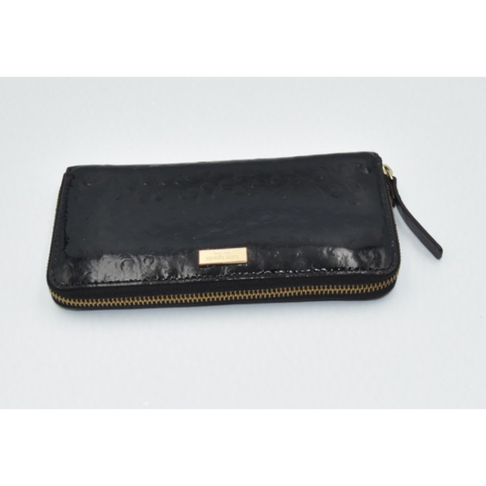 Kate Spade New York Neda Mofro Black Patent Leather Zip Around Large Wallet - Picture 4 of 11